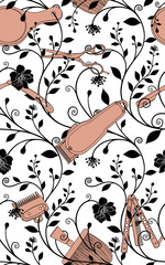 Seamless barber tools pattern design illustration, pattern for fabric and wallpaper for design and decoration.	
