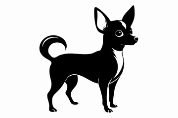 chihuahua line art silhouette vector illustration