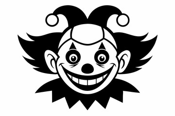 clown head line art silhouette vector illustration