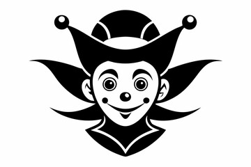 clown head line art silhouette vector illustration