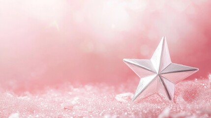 Space Silver Star View Right Dreamy Pink Pastel Night