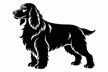 cocker spaniel line art silhouette vector illustration