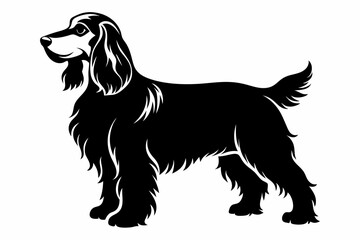 cocker spaniel line art silhouette vector illustration