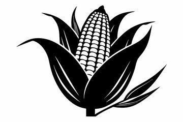 corn line art silhouette vector illustration