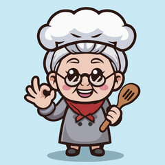 Grandma Chef Making Perfect Dish