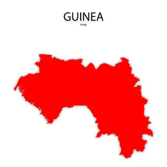 guinea map in red colour and with trasparent background