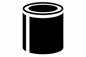 cylinder line art silhouette vector illustration