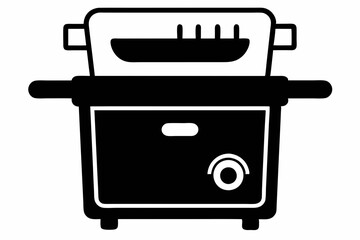 deep fryer line art silhouette vector illustration