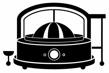 electric crepe maker line art silhouette vector illustration