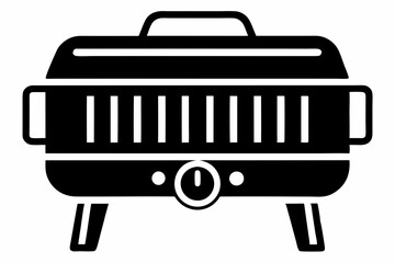 electric grill line art silhouette vector illustration