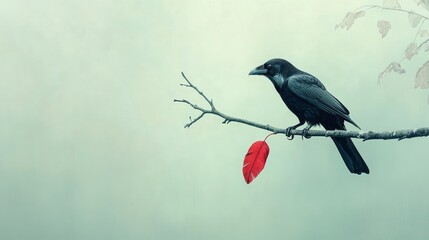 Space Black Raven View Mysterious Vibe Feather Text
