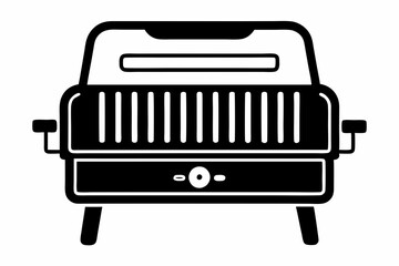 electric grill line art silhouette vector illustration