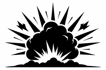 explosion line art silhouette vector illustration