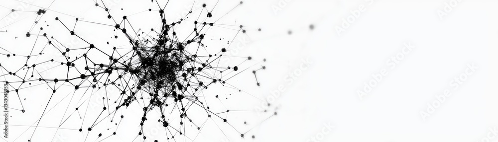 Canvas Prints plexus of black lines on white surface, science, communication backdrop for presentations