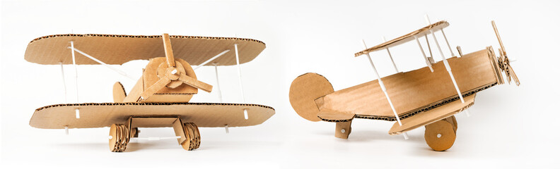 Creative handmade biplane model, various perspectives for design and art © Iana Alter