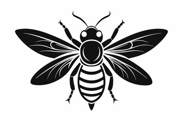 firefly bee line art silhouette vector illustration