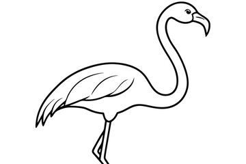 flamingo line art silhouette vector illustration