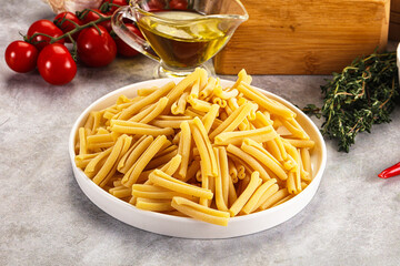 Raw dry Italian pasta - casarecce