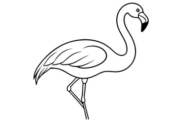 flamingo line art silhouette vector illustration