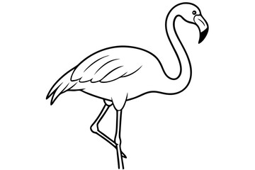 flamingo line art silhouette vector illustration