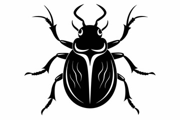 Fototapeta premium flea beetle line art silhouette vector illustration