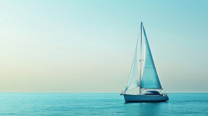 Fototapeta premium Space Yacht Blue View Empty Luxurious Horizon Text