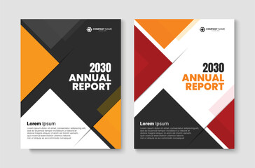 Corporate annual report design template. Business brochure layout design. Vector illustration