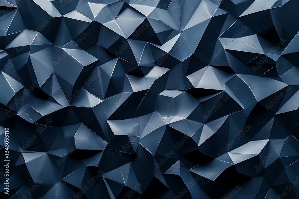 Poster abstract dark blue low polygonal background texture image