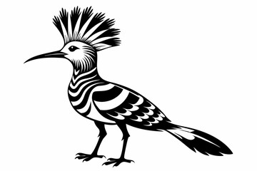 Obraz premium hoopoe bird line art silhouette vector illustration