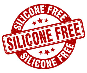 silicone free stamp. silicone free label. round grunge sign