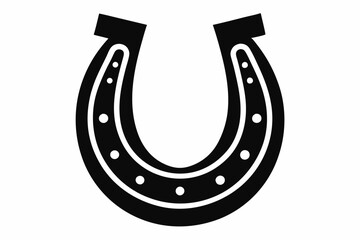 horse shoe line art silhouette vector illustration