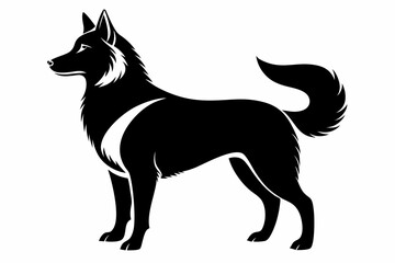 lassie dog line art silhouette vector illustration