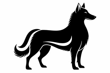 lassie dog line art silhouette vector illustration