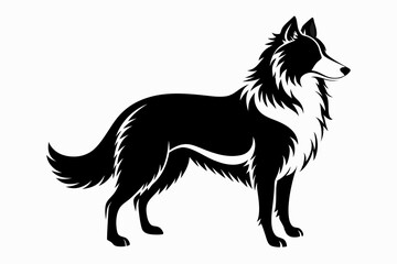 lassie dog line art silhouette vector illustration