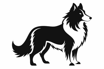 lassie dog line art silhouette vector illustration
