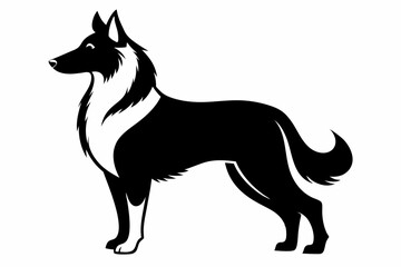 lassie dog line art silhouette vector illustration