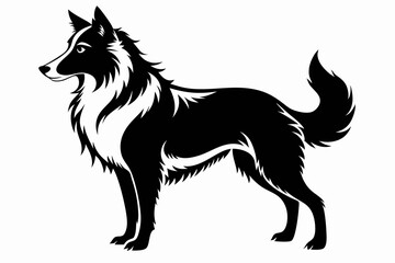 lassie dog line art silhouette vector illustration