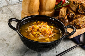 Hot Crab corn soup with vegetables