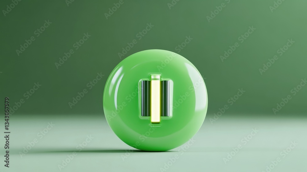 Canvas Prints abstract lime green button