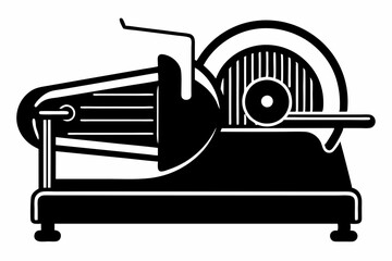 meat slicer line art silhouette vector illustration