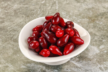 Ripe sweet juicy digberry cornel