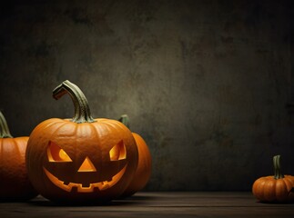 halloween pumpkin on wooden background