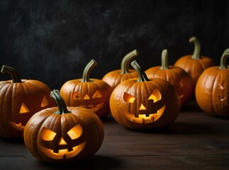 halloween pumpkin on black background