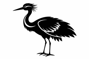 migratory bird line art silhouette vector illustration