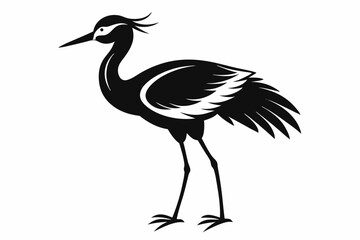 migratory bird line art silhouette vector illustration