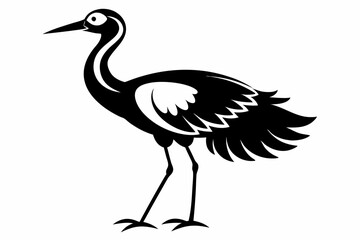 migratory bird line art silhouette vector illustration