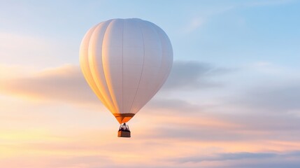 Naklejka premium Hot air balloon at sunset