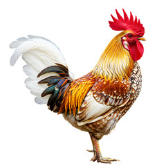 Fototapeta premium Colorful Rooster on Transparent Background