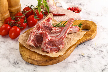 Raw Rack of Lamb for cooking