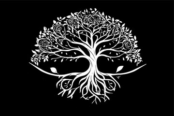 Fototapeta premium Tree of life vector illustrations stylized silhouettes tree icon